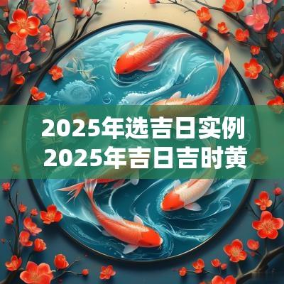 2025年选吉日实例 2025年吉日吉时黄道吉日 2025年选吉日实例 2025年吉日吉时黄道吉日