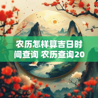 农历怎样算吉日时间查询 农历查询2025年黄道吉日