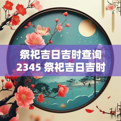 祭祀吉日吉时查询2345 祭祀吉日吉时查询2025