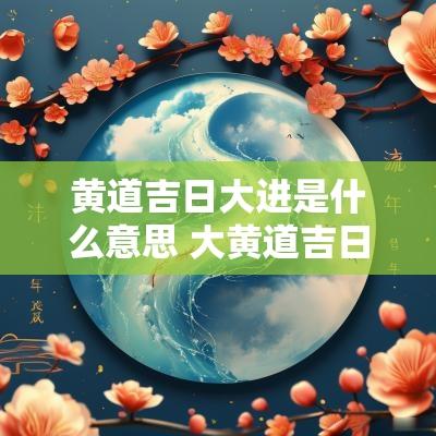 黄道吉日大进是什么意思 大黄道吉日2025