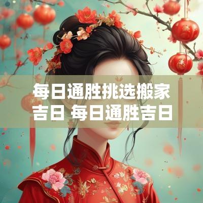 每日通胜挑选搬家吉日 每日通胜吉日查询