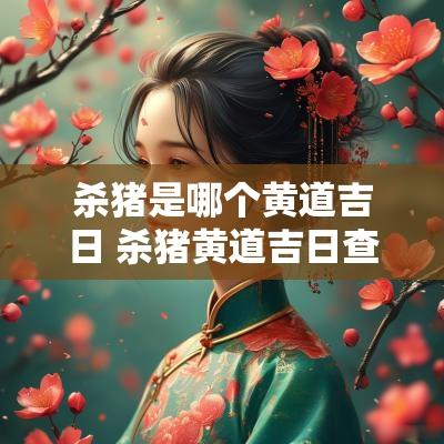 杀猪是哪个黄道吉日 杀猪黄道吉日查询2025