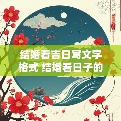 结婚看吉日写文字格式 结婚看日子的黄历