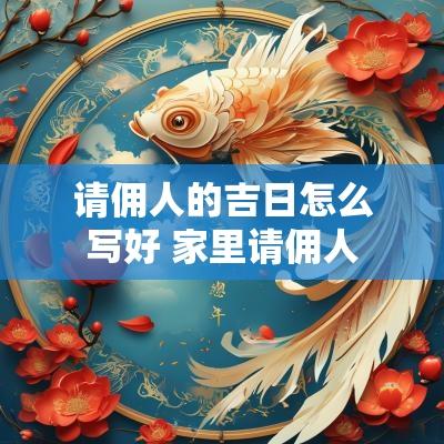 请佣人的吉日怎么写好 家里请佣人