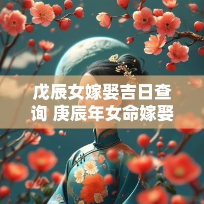 戊辰女嫁娶吉日查询 庚辰年女命嫁娶吉日