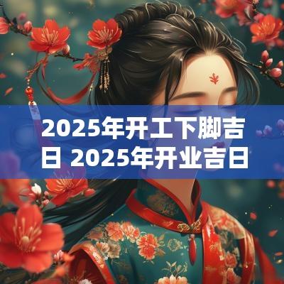 2025年开工下脚吉日 2025年开业吉日