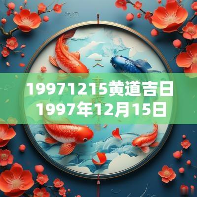 19971215黄道吉日 1997年12月15日农历是多少
