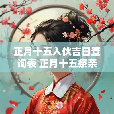 正月十五入伙吉日查询表 正月十五祭亲人