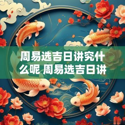 周易选吉日讲究什么呢 周易选吉日讲究什么呢视频