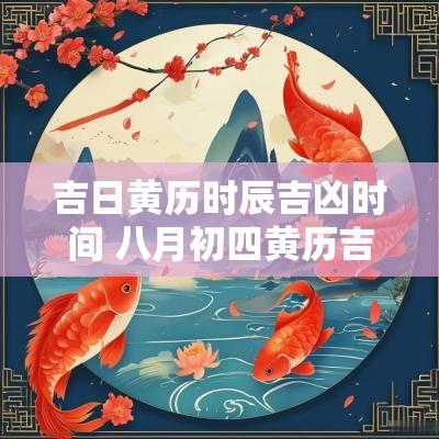 吉日黄历时辰吉凶时间 八月初四黄历吉日查询时辰吉凶
