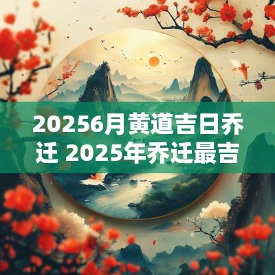 20256月黄道吉日乔迁 2025年乔迁最吉利的日子