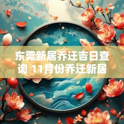 东莞新居乔迁吉日查询 11月份乔迁新居黄道吉日查询