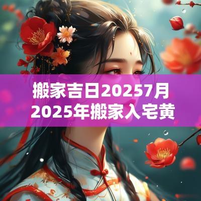 搬家吉日20257月 2025年搬家入宅黄道吉日