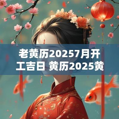 老黄历20257月开工吉日 黄历2025黄道吉日