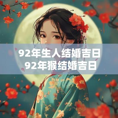 92年生人结婚吉日 92年猴结婚吉日