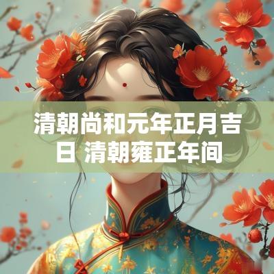 清朝尚和元年正月吉日 清朝雍正年间