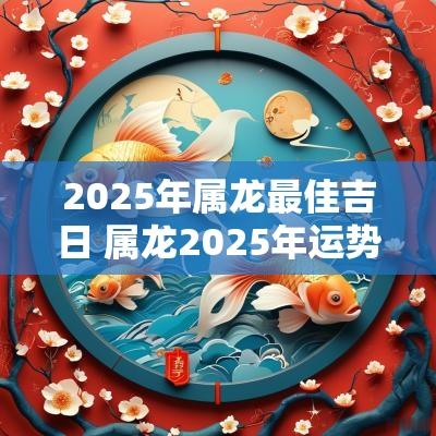 2025年属龙最佳吉日 属龙2025年运势及每月运程