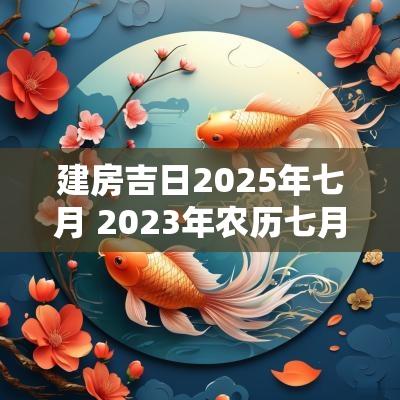 建房吉日2025年七月 2025年农历七月建房黄道吉日