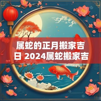 属蛇的正月搬家吉日 2025属蛇搬家吉日