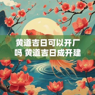 黄道吉日可以开厂吗 黄道吉日成开建除