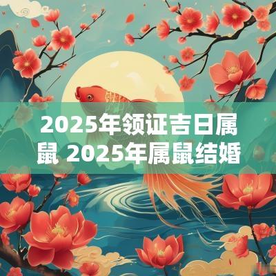 2025年领证吉日属鼠 2025年属鼠结婚黄道吉日