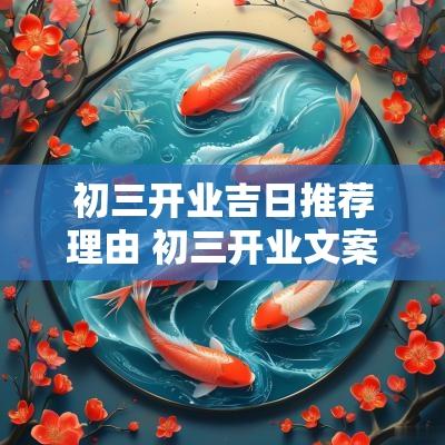 初三开业吉日推荐理由 初三开业文案