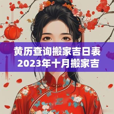 黄历查询搬家吉日表 2025年十月搬家吉日老黄历查询表