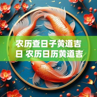 农历查日子黄道吉日 农历日历黄道吉日查询表