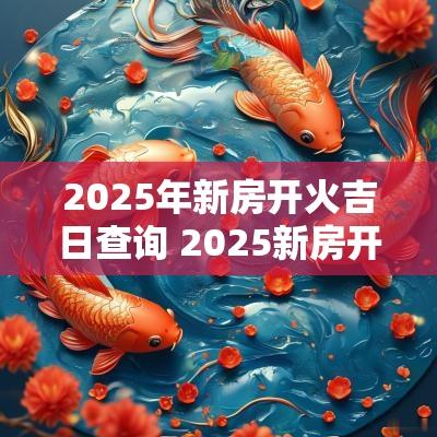 2025年新房开火吉日查询 2025新房开火吉日一览表