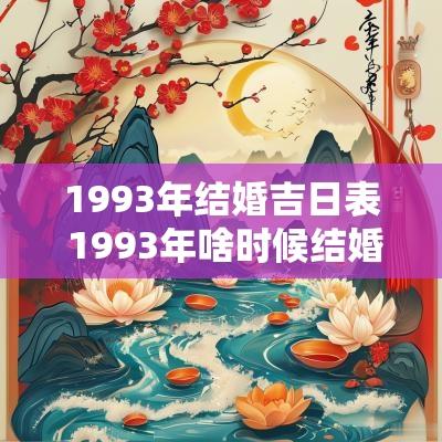 1993年结婚吉日表 1993年啥时候结婚最好