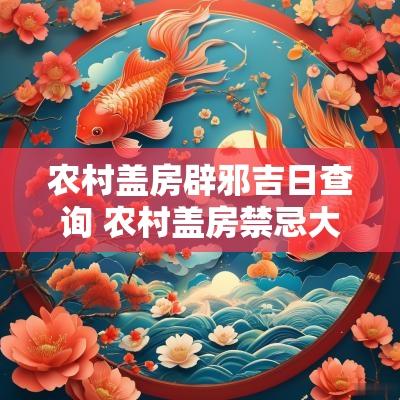 农村盖房辟邪吉日查询 农村盖房禁忌大全