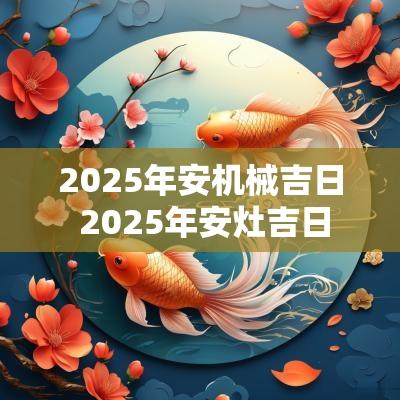 2025年安机械吉日 2025年安灶吉日