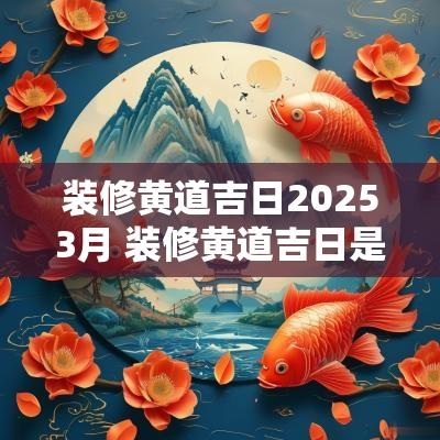 装修黄道吉日20253月 装修黄道吉日是动土还是开工