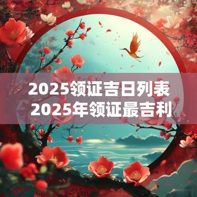 2025领证吉日列表 2025年领证最吉利的日子