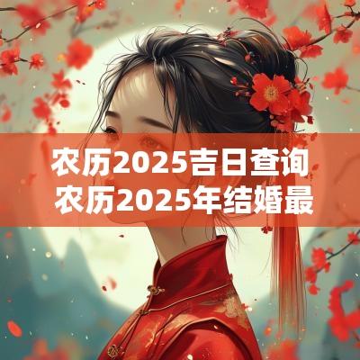 农历2025吉日查询 农历2025年结婚最佳日子大全表
