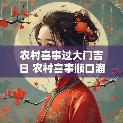 农村喜事过大门吉日 农村喜事顺口溜大全