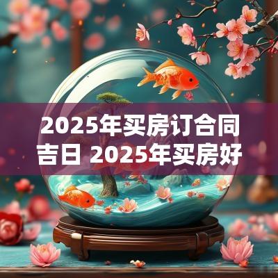2025年买房订合同吉日 2025年买房好不好
