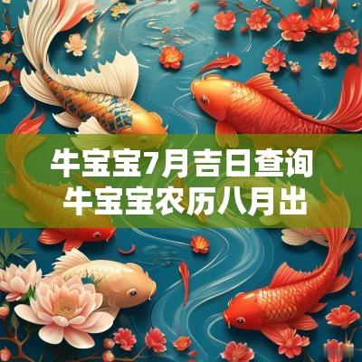 牛宝宝7月吉日查询 牛宝宝农历八月出生吉日
