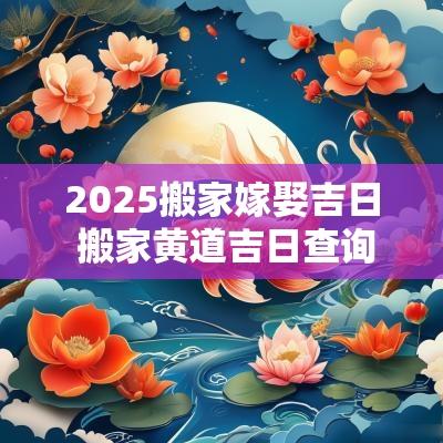 2025搬家嫁娶吉日 搬家黄道吉日查询2025年