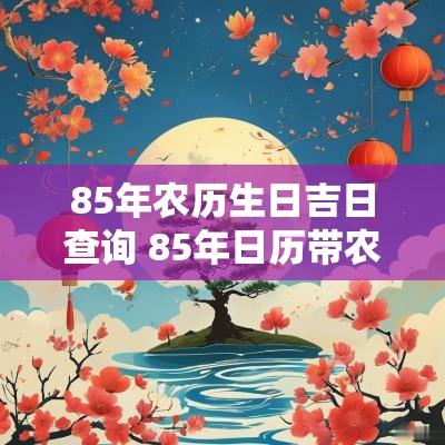 85年农历生日吉日查询 85年日历带农历
