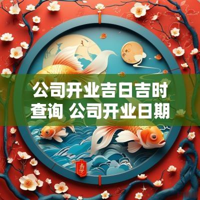 公司开业吉日吉时查询 公司开业日期吉凶时辰