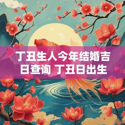 丁丑生人今年结婚吉日查询 丁丑日出生人怎么样