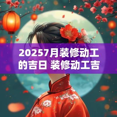 20257月装修动工的吉日 装修动工吉日2025年5月