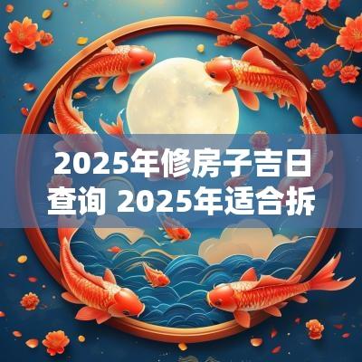 2025年修房子吉日查询 2025年适合拆房子的日子