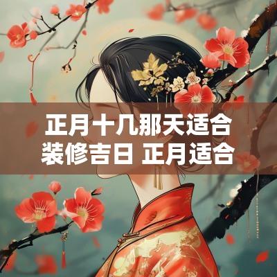 正月十几那天适合装修吉日 正月适合装修吗