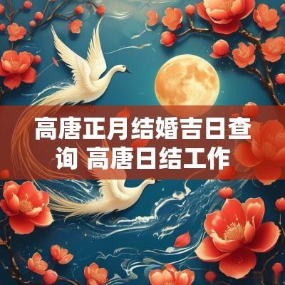 高唐正月结婚吉日查询 高唐日结工作