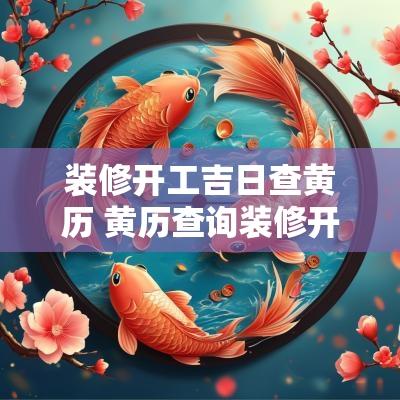 装修开工吉日查黄历 黄历查询装修开工