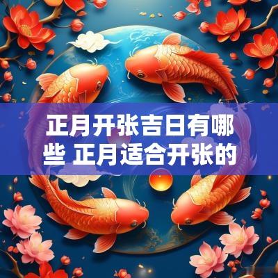 正月开张吉日有哪些 正月适合开张的黄道吉日