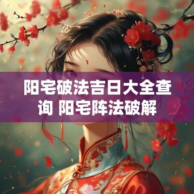 阳宅破法吉日大全查询 阳宅阵法破解
