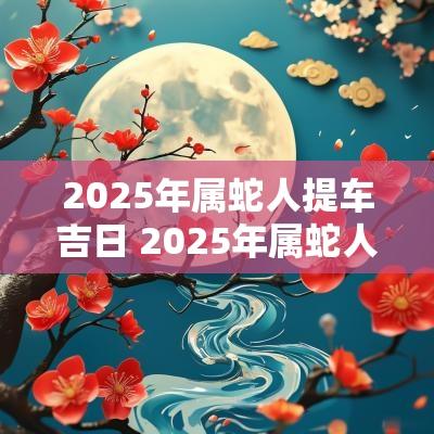 2025年属蛇人提车吉日 2025年属蛇人运势及运程